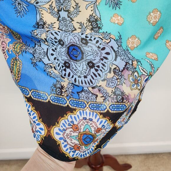 Anthropologie Fig & Flower Bohemian Tunic Size L Semi Sheer Art Nouveau Artsy - Picture 9 of 14